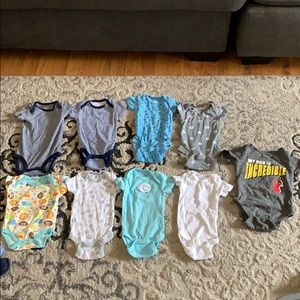 Baby boy 0-3 months onesie set of 9